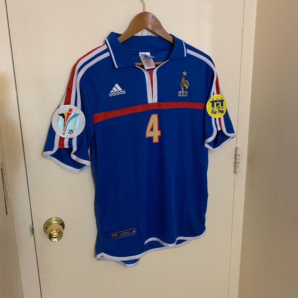 Rare Vintage Adidas France National Team Soccer Jersey Euro 2004 Patrick Vieira